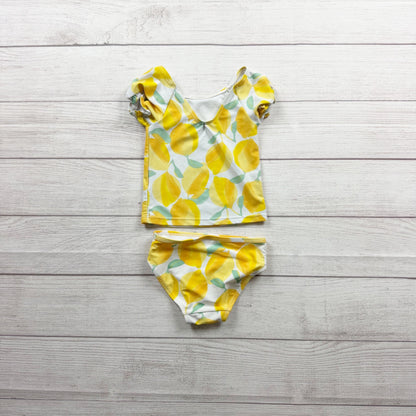 Carters Just One You Lemon Print Girls Two Piece Swimsuit 2T