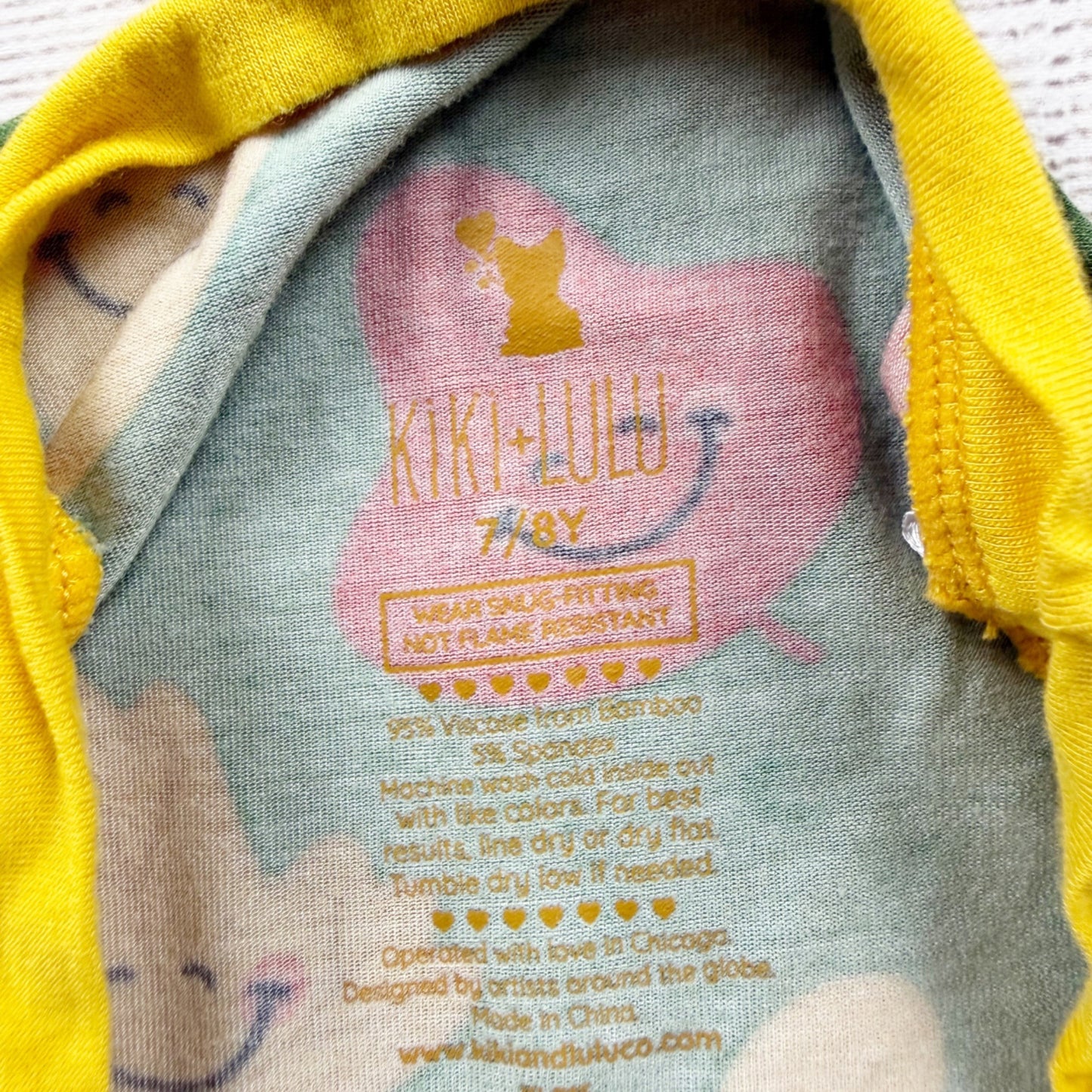 Kiki + Lulu Kids Fall Leaves Pajama Set Viscose Bamboo Blend 7-8