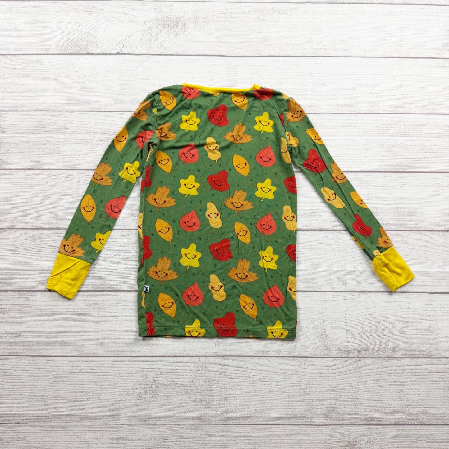 Kiki + Lulu Kids Fall Leaves Pajama Set Viscose Bamboo Blend 7-8