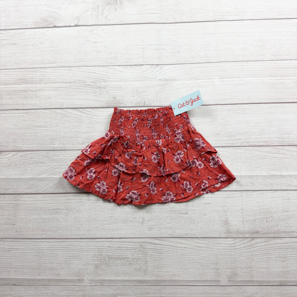 Cat & Jack Toddler Girls Floral Tiered Skirt Lightweight Elastic Waist NWT 2T