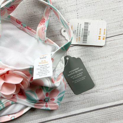 Gymboree Baby Girl One Piece Swimsuit Floral Skirted UPF 50 NWT 0-3 Months