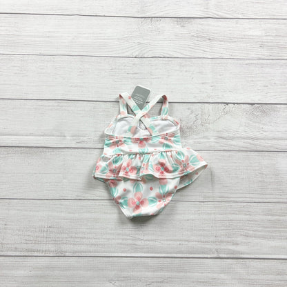 Gymboree Baby Girl One Piece Swimsuit Floral Skirted UPF 50 NWT 0-3 Months