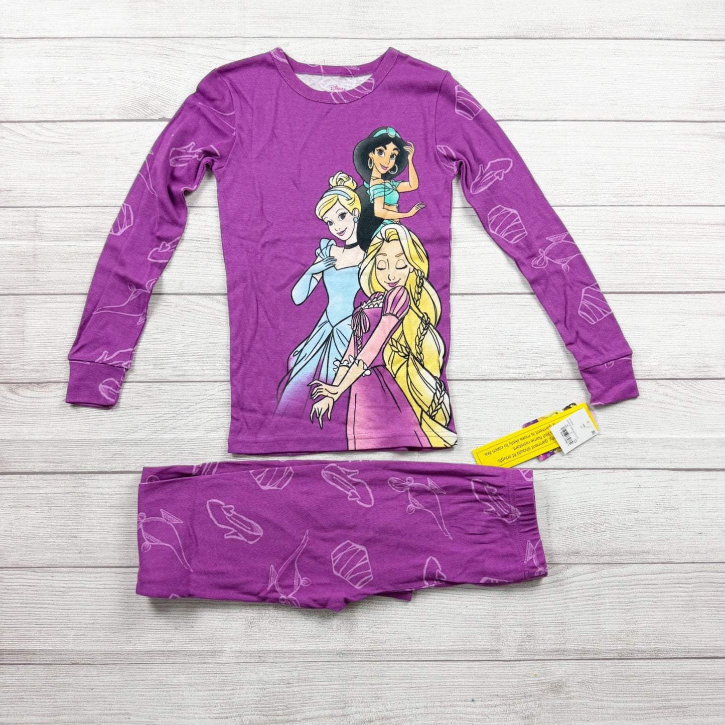 Disney Princess Girls Pajama Set Purple 2-Piece Long Sleeve NWT 10