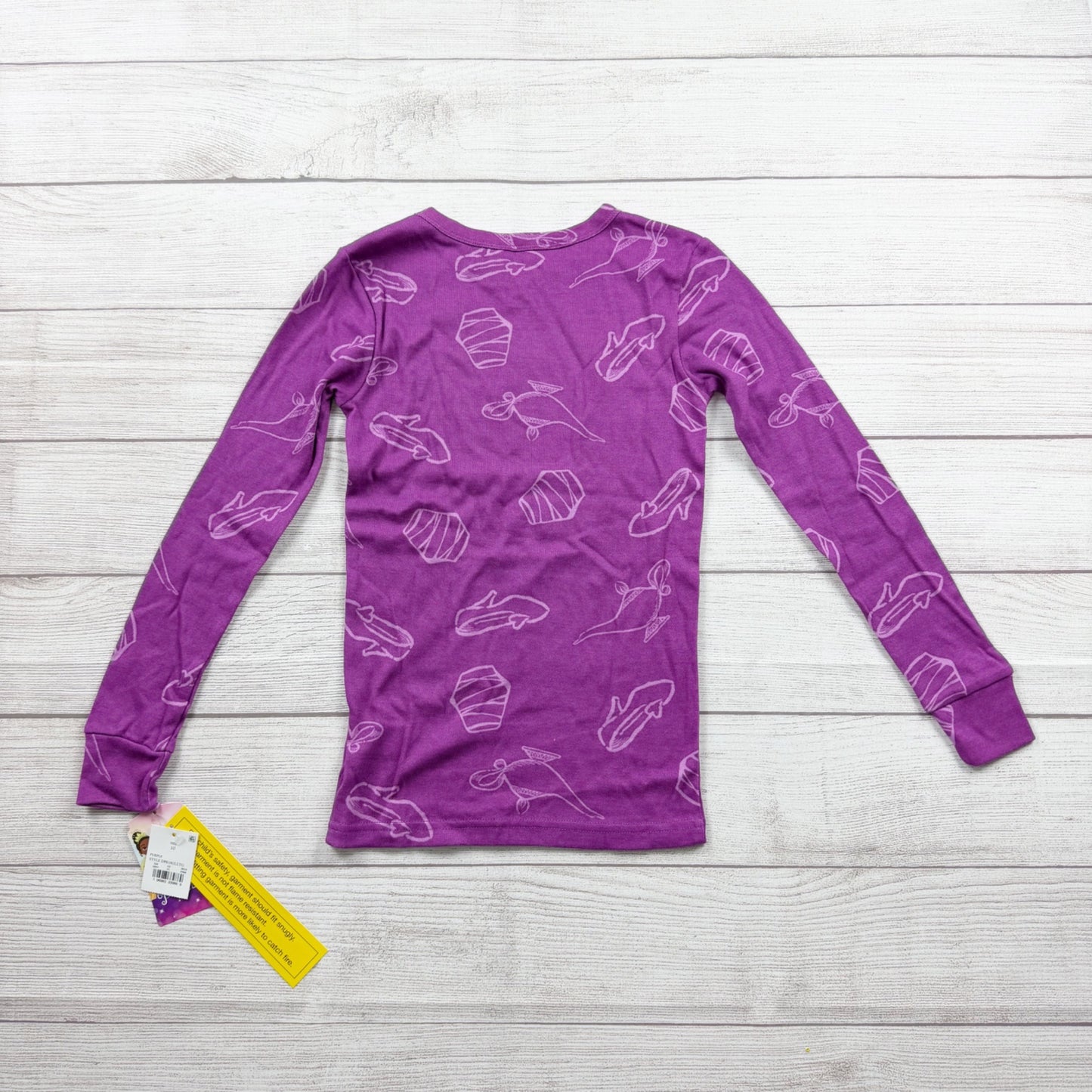 Disney Princess Girls Pajama Set Purple 2-Piece Long Sleeve NWT 10