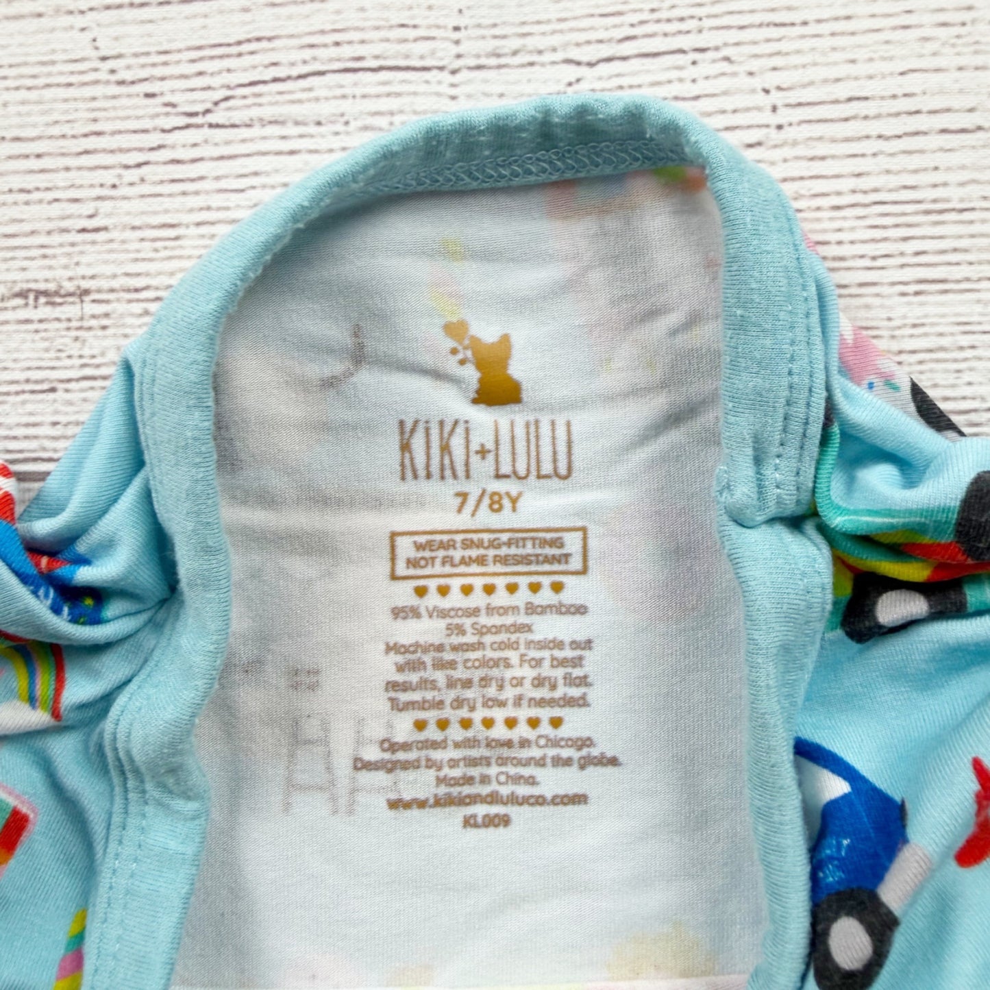 Kiki + Lulu Kids Food Truck Pajama Set Soft Bamboo Viscose Snug Fit 7-8