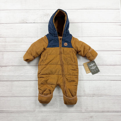 Eddie Bauer Bunting Hooded Corduroy Pram Snowsuit Sherpa Lined NWT 0-3 Months