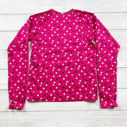 Lands End Girls Polka Dot Base Layers Lounge Leggings Set Pink 14