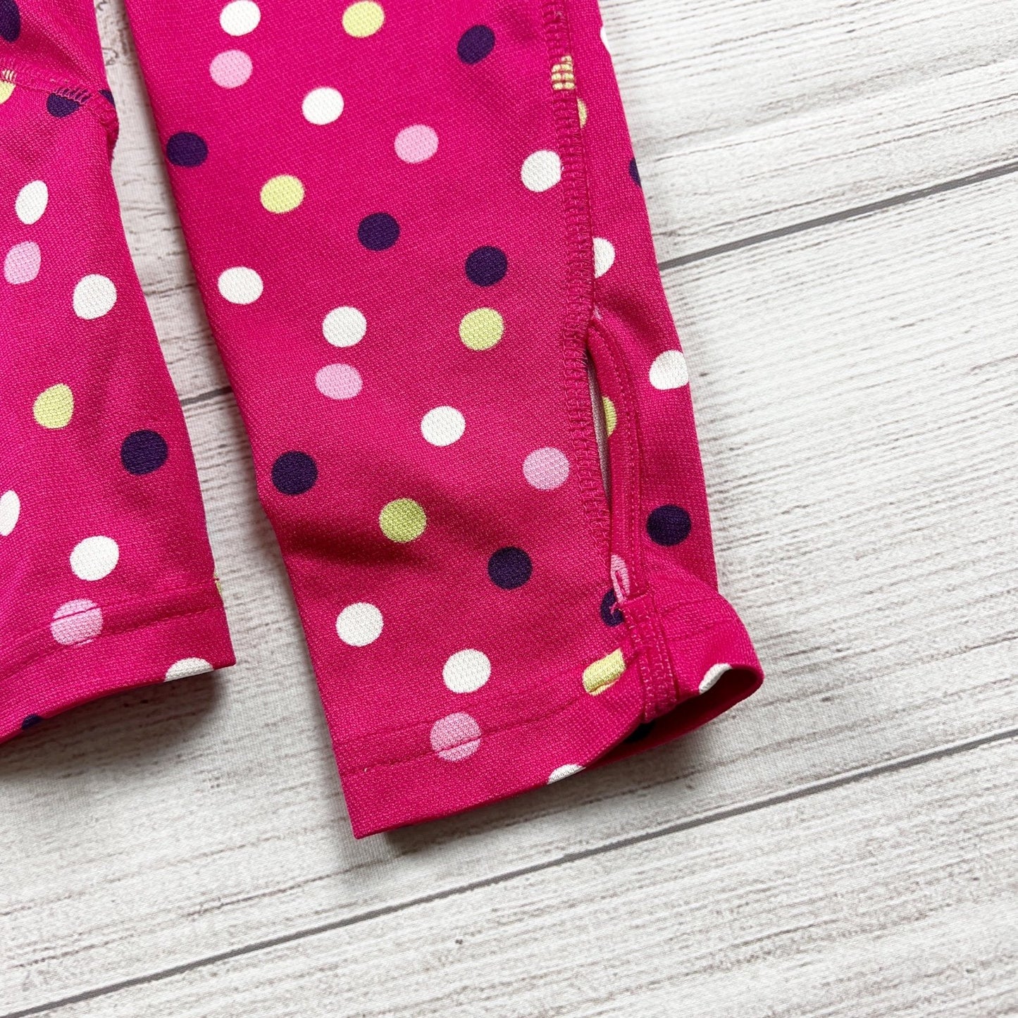 Lands End Girls Polka Dot Base Layers Lounge Leggings Set Pink 14