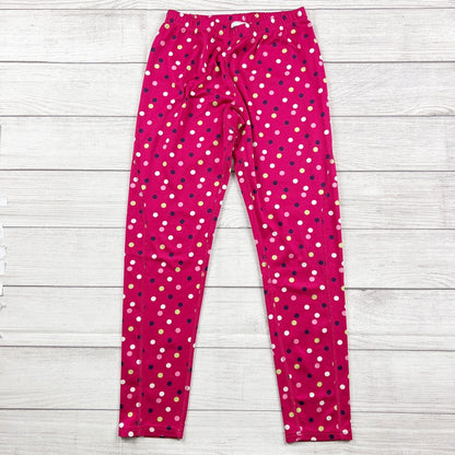 Lands End Girls Polka Dot Base Layers Lounge Leggings Set Pink 14