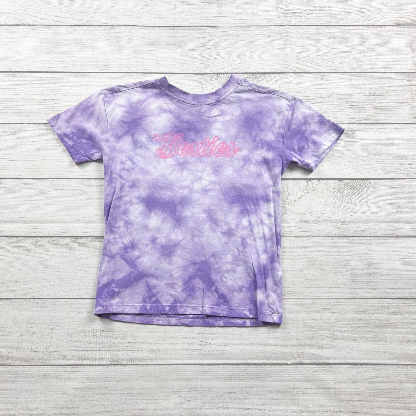 Cotton On Kids Purple Tie Dye Besties Graphic T-Shirt Short Sleeve 4