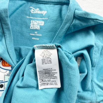 Disney Frozen Olaf Girls Long Sleeve Shirt Teal “Snow It All” Graphic Tee XS 4-5