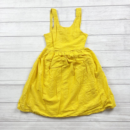 Crewcuts Girls Yellow Cotton Seersucker Sleeveless Sundress 10