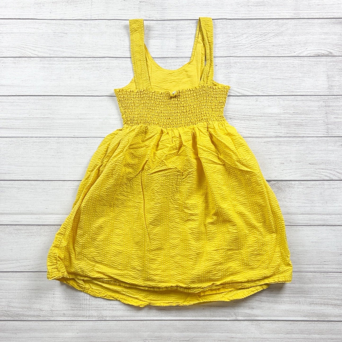 Crewcuts Girls Yellow Cotton Seersucker Sleeveless Sundress 10