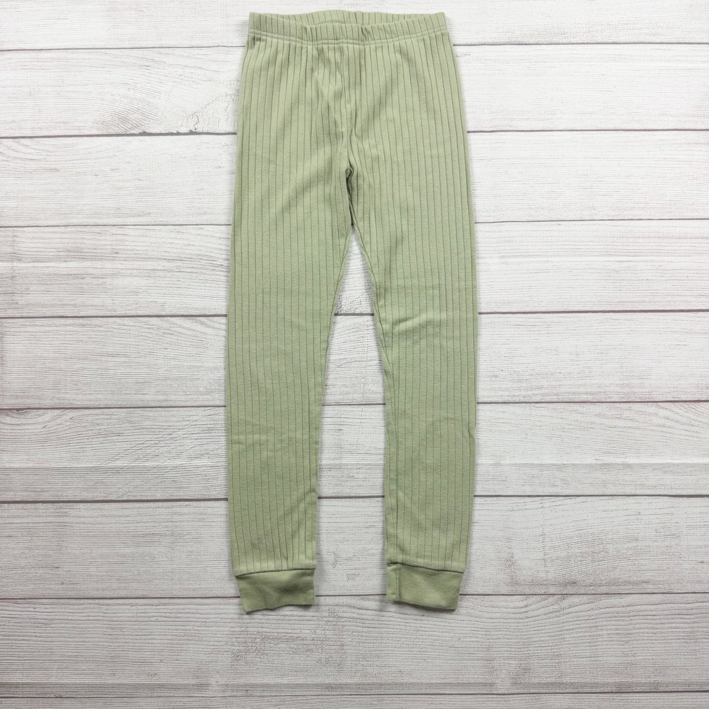 Carter's Boys 2 Piece Henley Rib Knit Pajama Set Green Long Sleeve Top Bottom 8