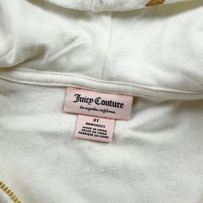 Juicy Couture Toddler Girl Terry Romper Hoodie Star Print Zip Up NWT 3T