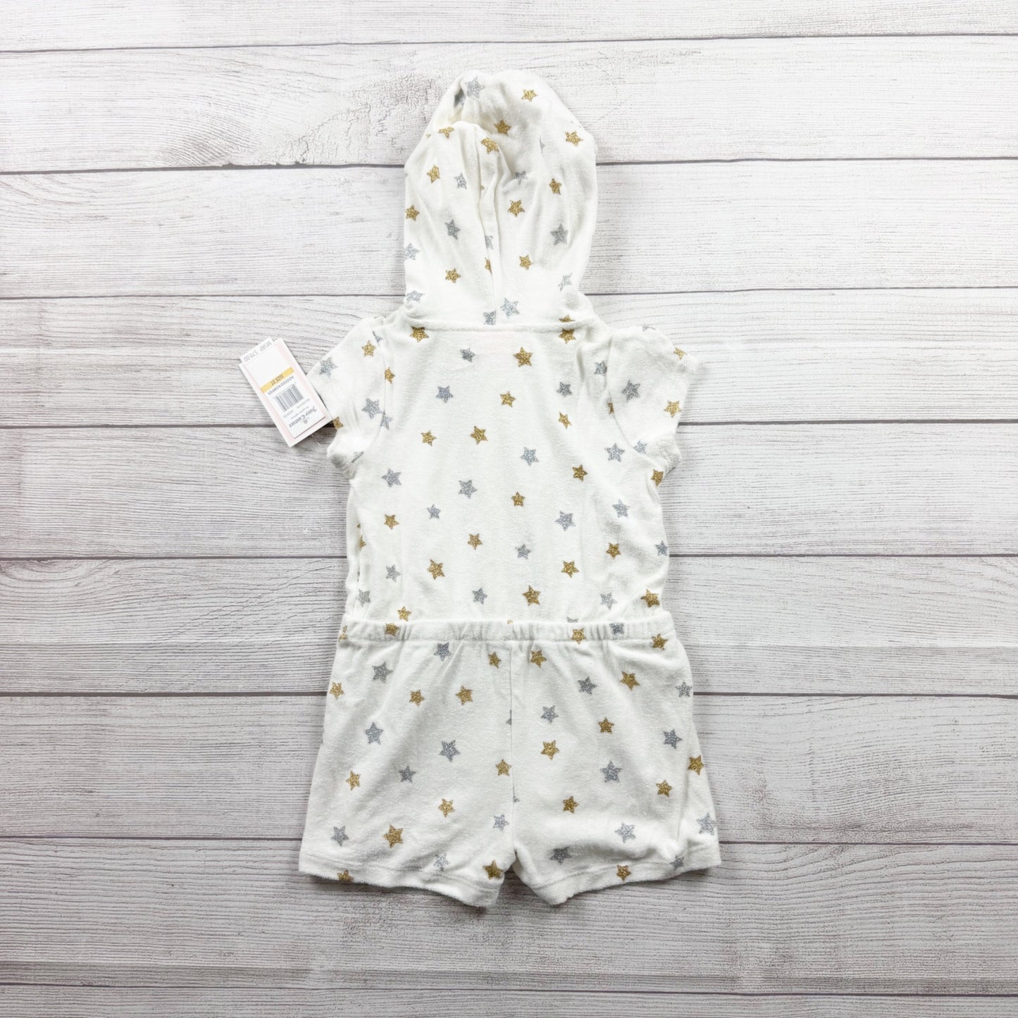 Juicy Couture Toddler Girl Terry Romper Hoodie Star Print Zip Up NWT 3T