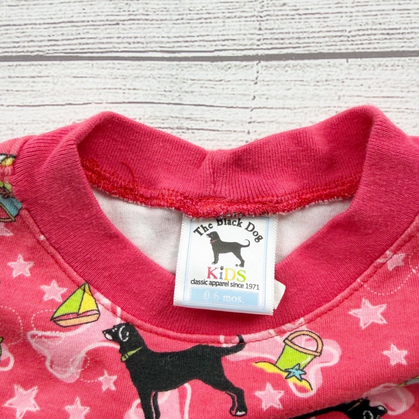 The Black Dog Kids Baby Romper Logo Print Short Sleeve One Piece 0-6 Months