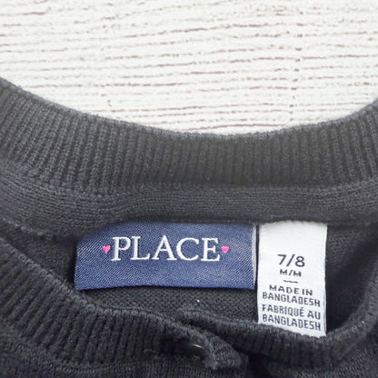 The Children's Place Girls Black Button Up Cardigan Knit Sweater 7-8
