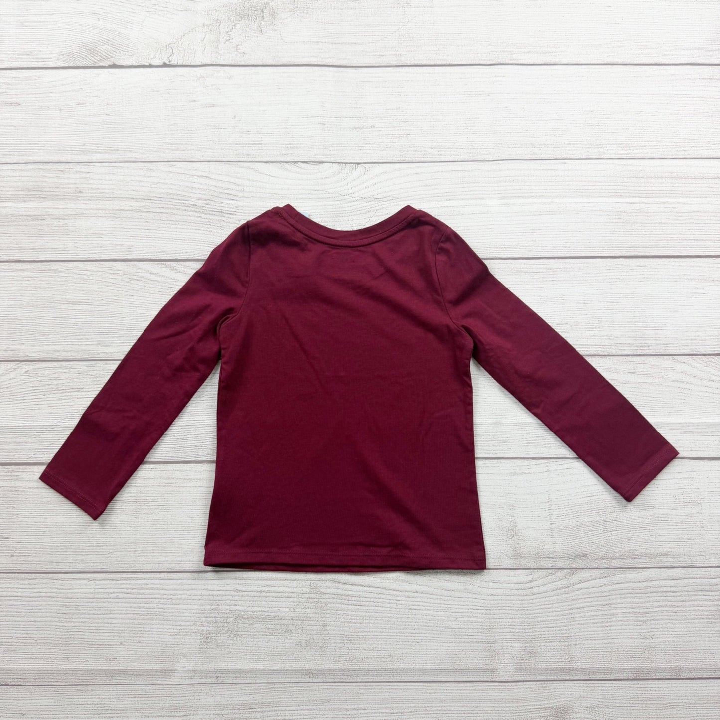 Cat & Jack Toddler Girls Burgundy Star Graphic Long Sleeve Shirt NWT 3T