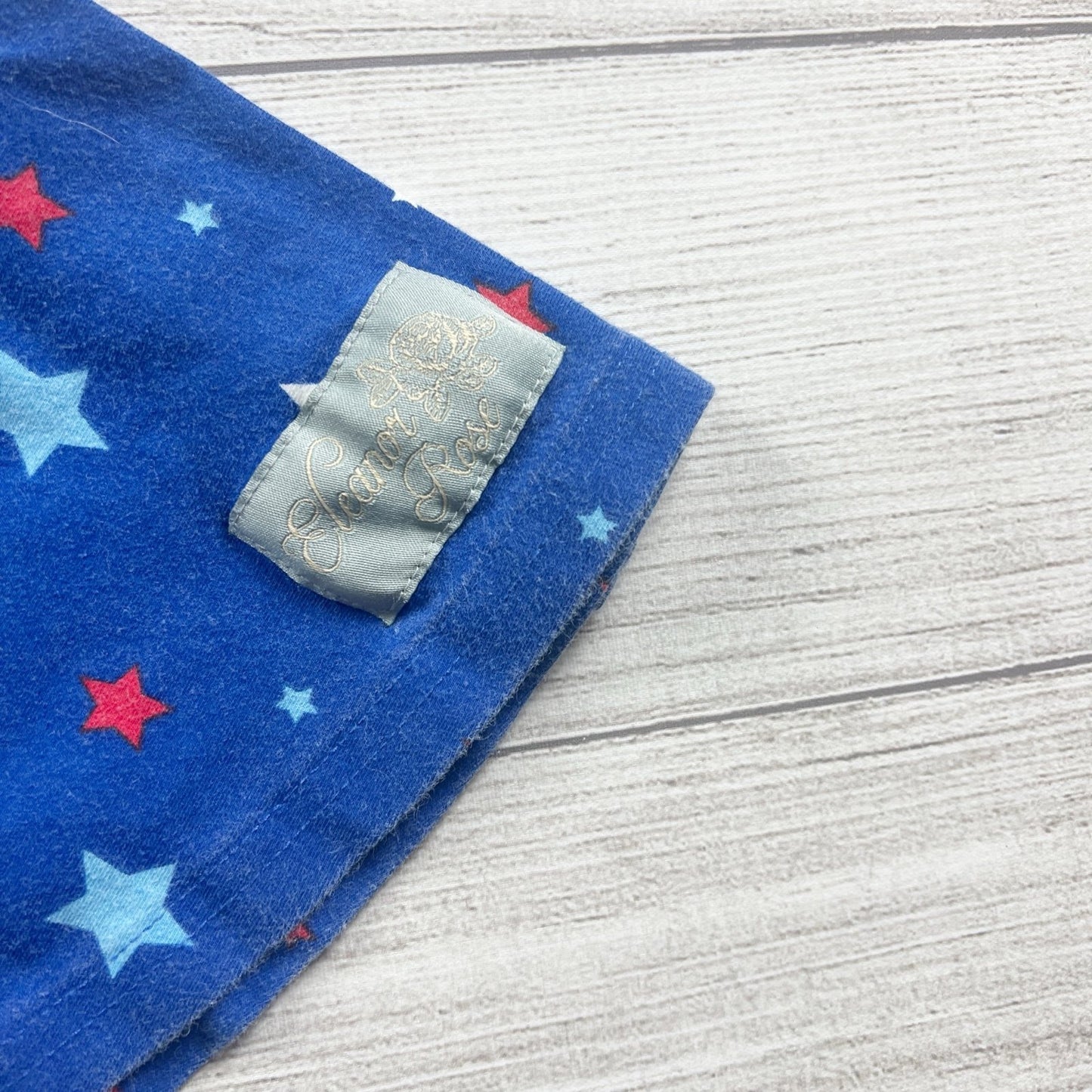 Eleanor Rose Blue Star Print Twirl Dress Girl Sleeveless Tie Back Patriotic 7/8