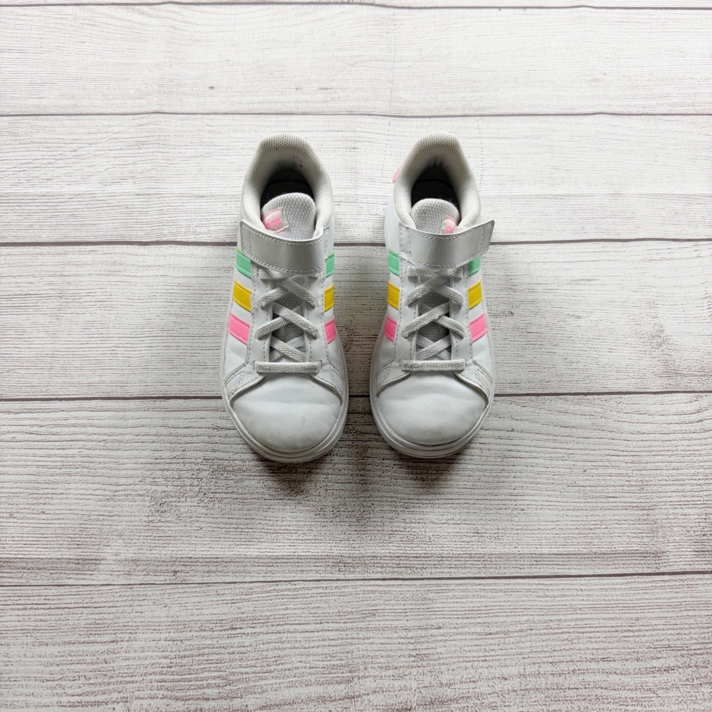 Adidas Kids Grand Court Sneakers White Multicolor Stripes 12