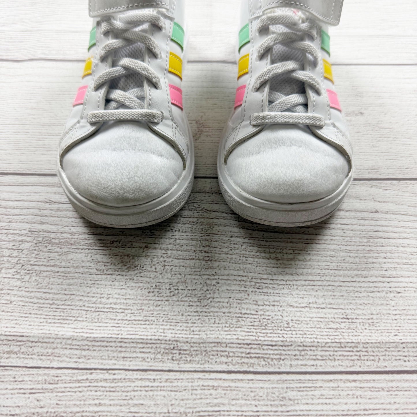 Adidas Kids Grand Court Sneakers White Multicolor Stripes 12