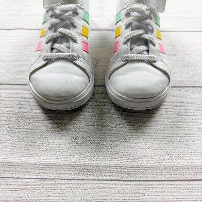 Adidas Kids Grand Court Sneakers White Multicolor Stripes 12