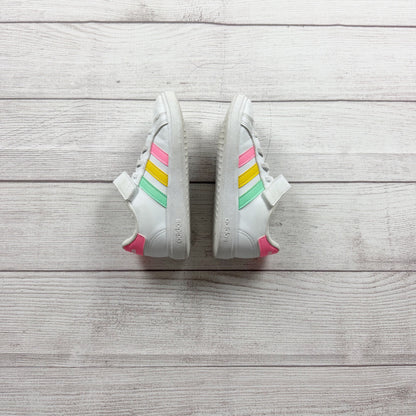 Adidas Kids Grand Court Sneakers White Multicolor Stripes 12