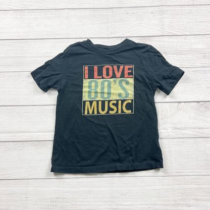 I Love 80s Music Graphic Black Short Sleeve T-Shirt XS