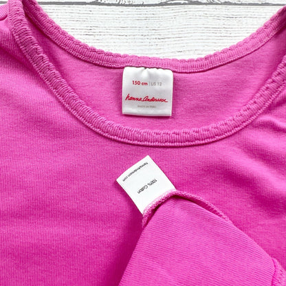 Hanna Andersson Girls Pink Short Sleeve T-Shirt Cotton Tee 12