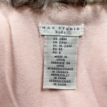 Max Studio Kids Faux Fur Sleeveless Toggle Vest 18-24 Months
