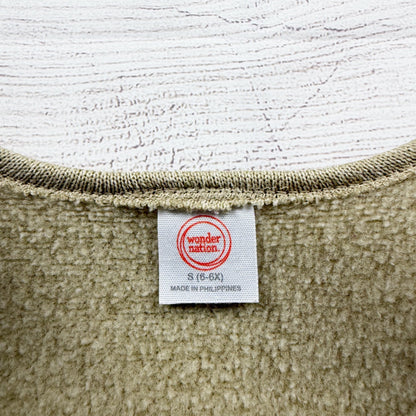Wonder Nation Girls Faux Fur Vest With Lining Beige Tan S 6-7