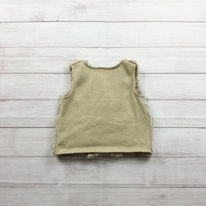 Wonder Nation Girls Faux Fur Vest With Lining Beige Tan S 6-7