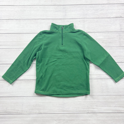 Lands End Kids Green Fleece Quarter Zip Pullover Sweater Unisex 8