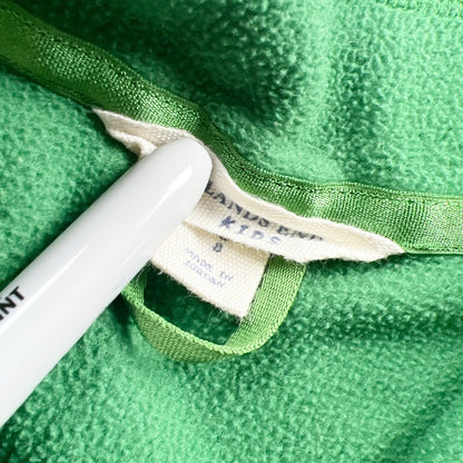 Lands End Kids Green Fleece Quarter Zip Pullover Sweater Unisex 8