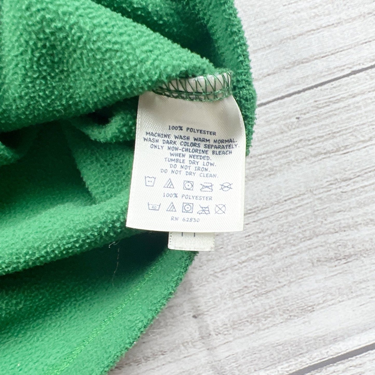 Lands End Kids Green Fleece Quarter Zip Pullover Sweater Unisex 8