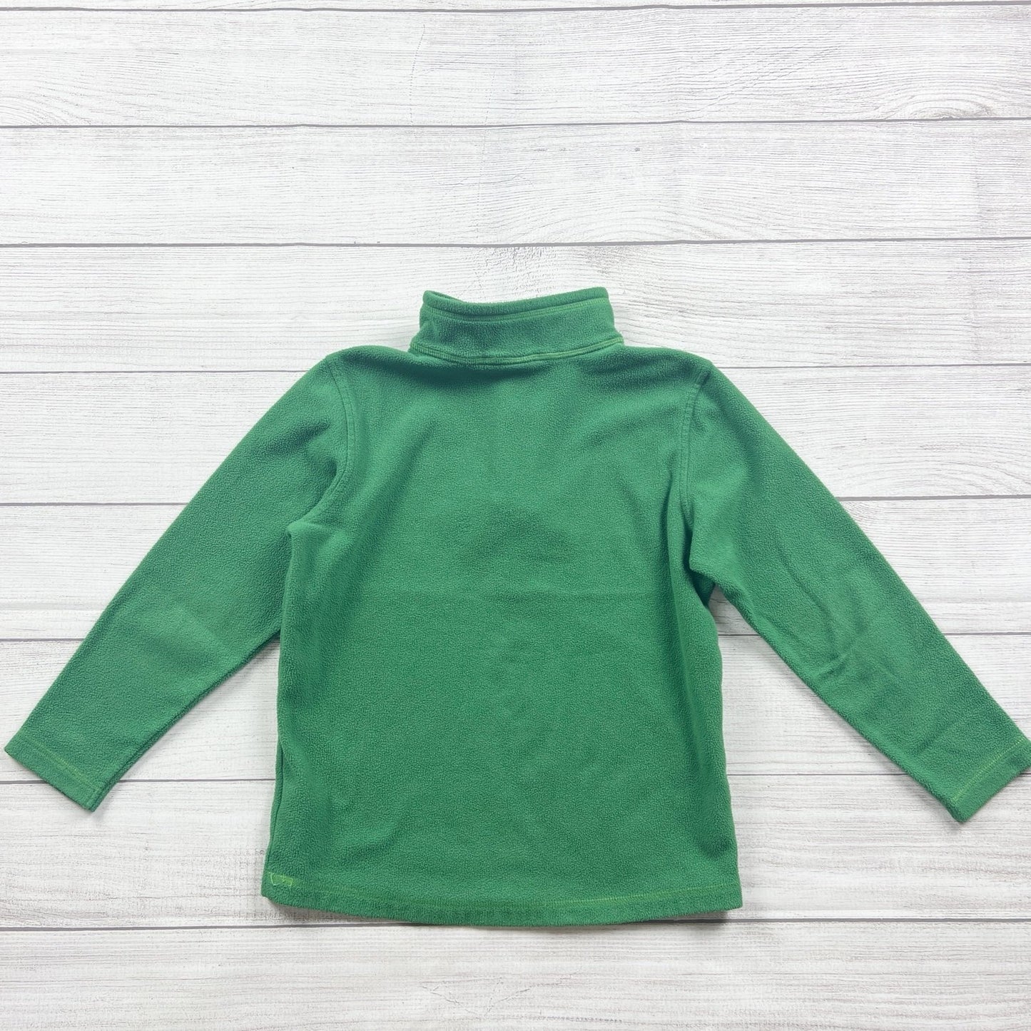 Lands End Kids Green Fleece Quarter Zip Pullover Sweater Unisex 8