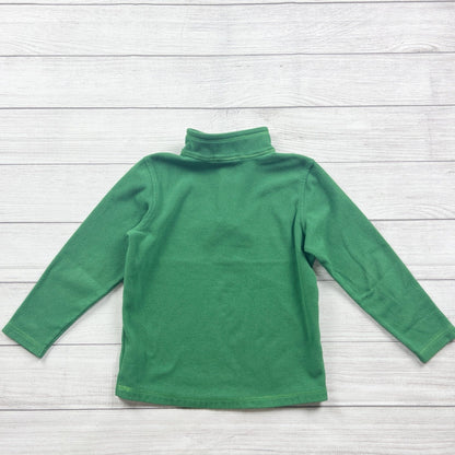 Lands End Kids Green Fleece Quarter Zip Pullover Sweater Unisex 8