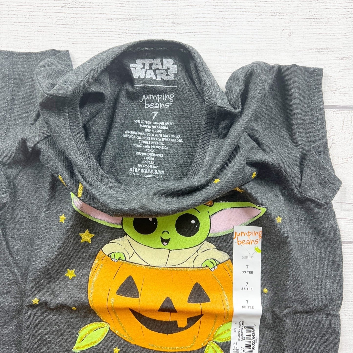 Star Wars Jumping Beans Girls Short Sleeve Halloween T-Shirt Pumpkin NWT 7