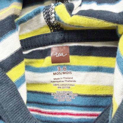 Tea Collection Baby Striped Hoodie Romper Front Pocket 3-6 Months