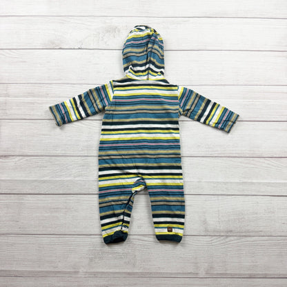 Tea Collection Baby Striped Hoodie Romper Front Pocket 3-6 Months