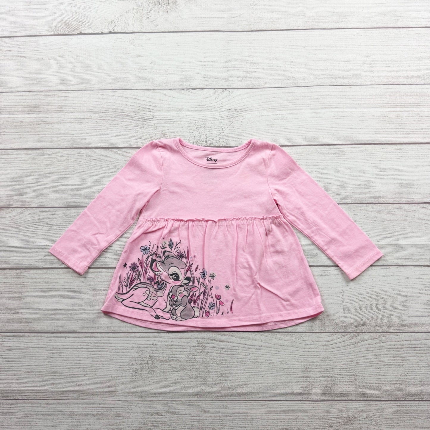 Disney Jumping Beans Pink Long Sleeve Bambi Graphic Tunic Top 12-18 Months