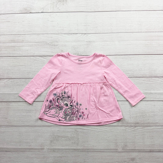 Disney Jumping Beans Pink Long Sleeve Bambi Graphic Tunic Top 12-18 Months