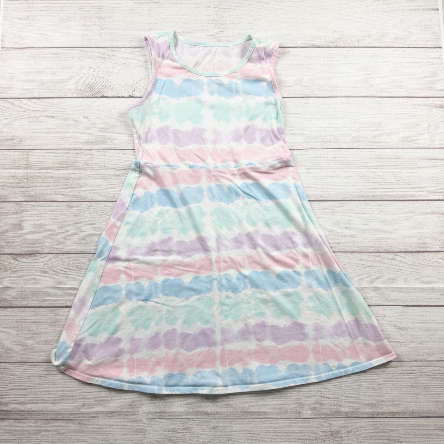 Wonder Nation Girls Dress Pastel Tie Dye Sleeveless Fit & Flare Summer XL 14-16