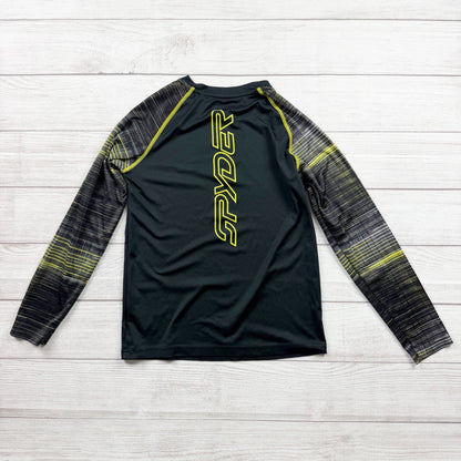 Spyder Boys Black Long Sleeve Performance Athletic Shirt Logo Graphic M