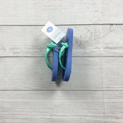 Cat & Jack Flip Flops Rainbow Print Blue Turquoise Summer Sandals NWT 9-10