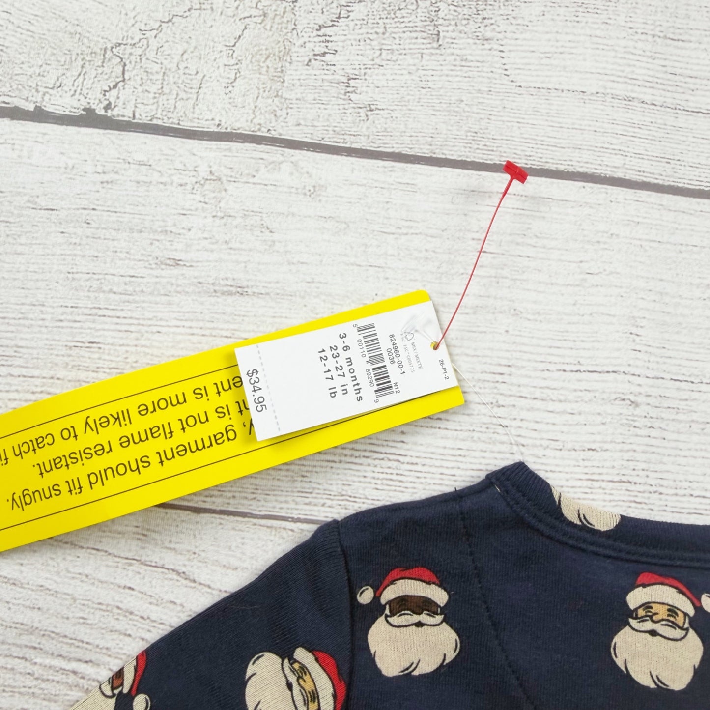Baby Gap Organic Cotton Santa Footed Sleeper Christmas Pajamas NWT 3-6 Months