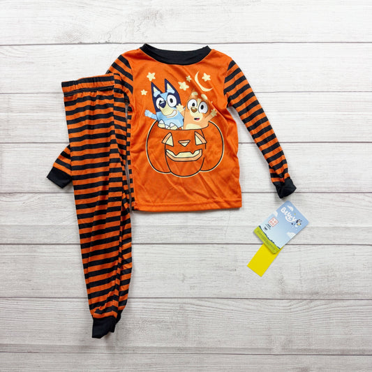 Bluey Toddler Halloween Pajama Set Snug Fit Striped Long Sleeves Pants NWT 4T