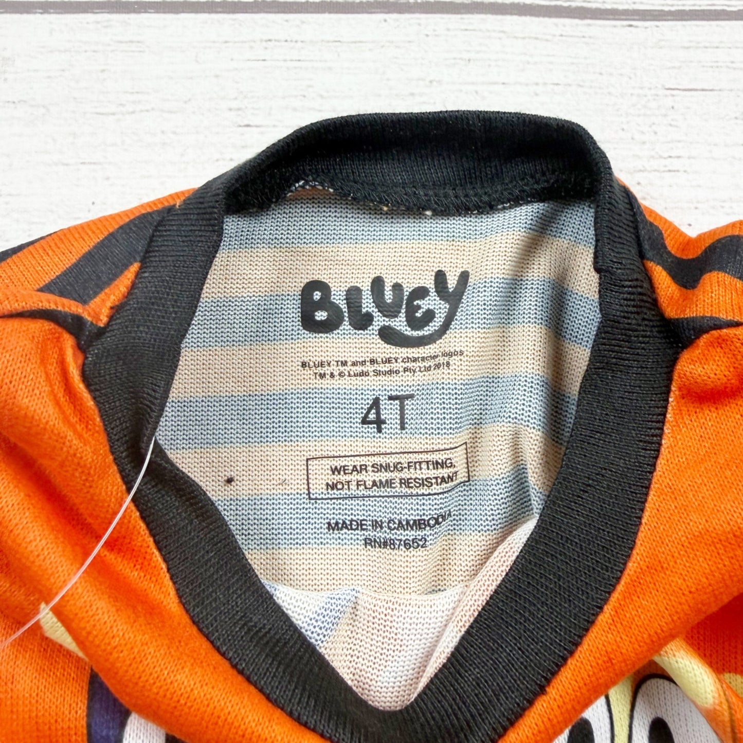 Bluey Toddler Halloween Pajama Set Snug Fit Striped Long Sleeves Pants NWT 4T