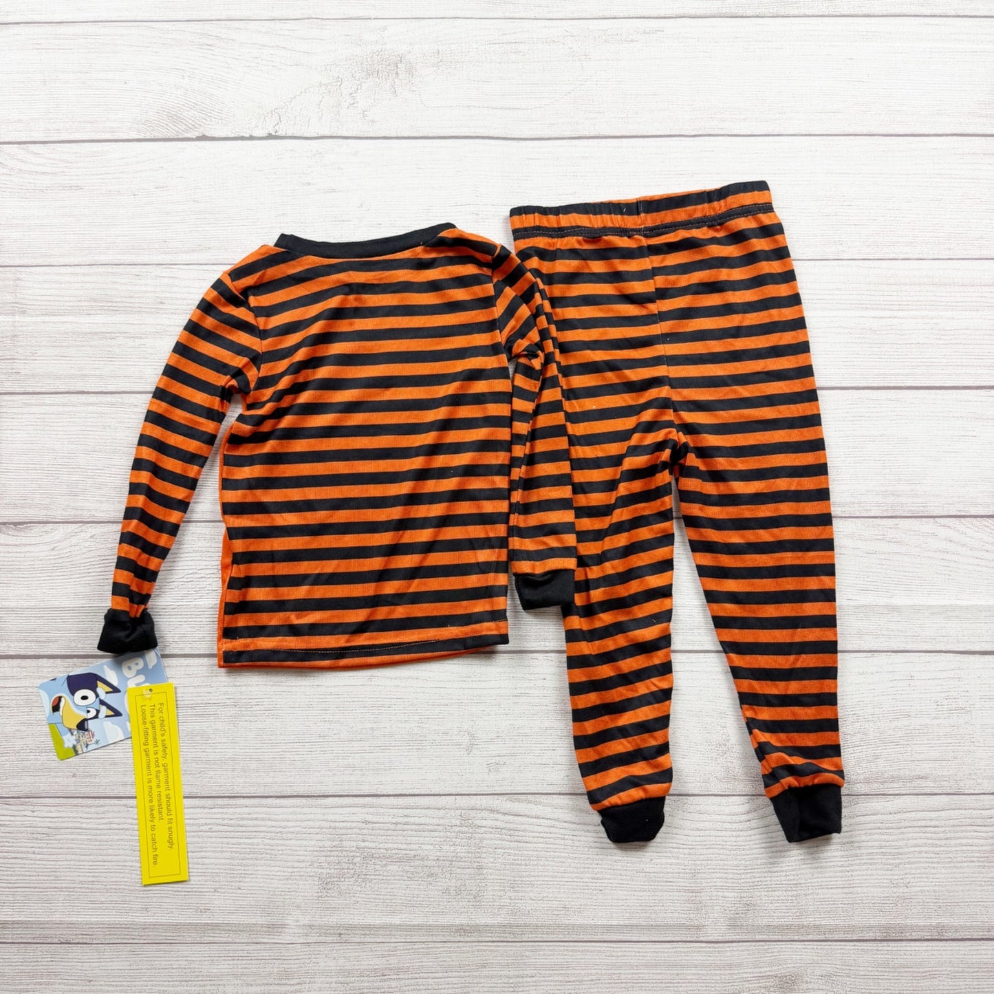 Bluey Toddler Halloween Pajama Set Snug Fit Striped Long Sleeves Pants NWT 4T